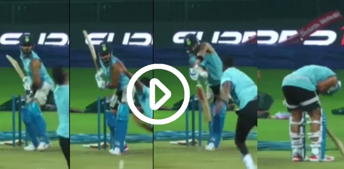 Virat Kohli Hit by Mohammed Siraj's Delivery During Training