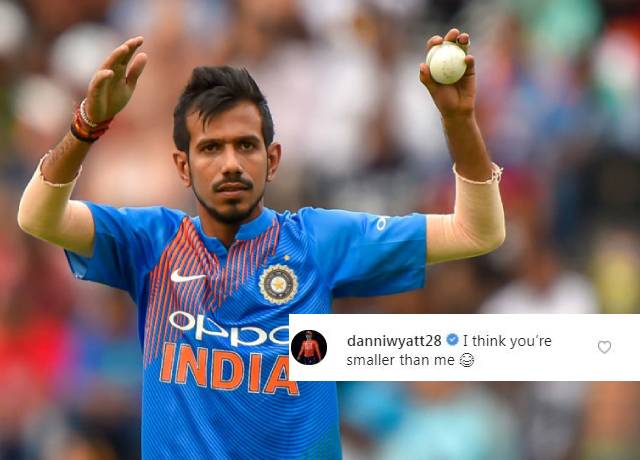 Danielle Wyatt cricketer mocked about Chahal's height