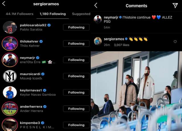 Ramos' Instagram activity excites PSG transfer rumors