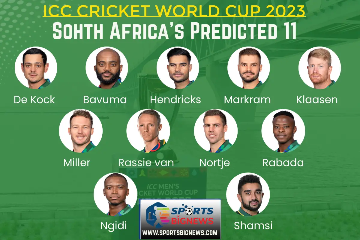 South Africa Squad, Playing 11, Schedule for Cricket World Cup 2023