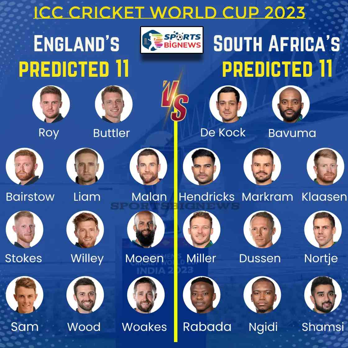 Cricket World Cup 2023: ENG Vs SA, Dream11, And live stream