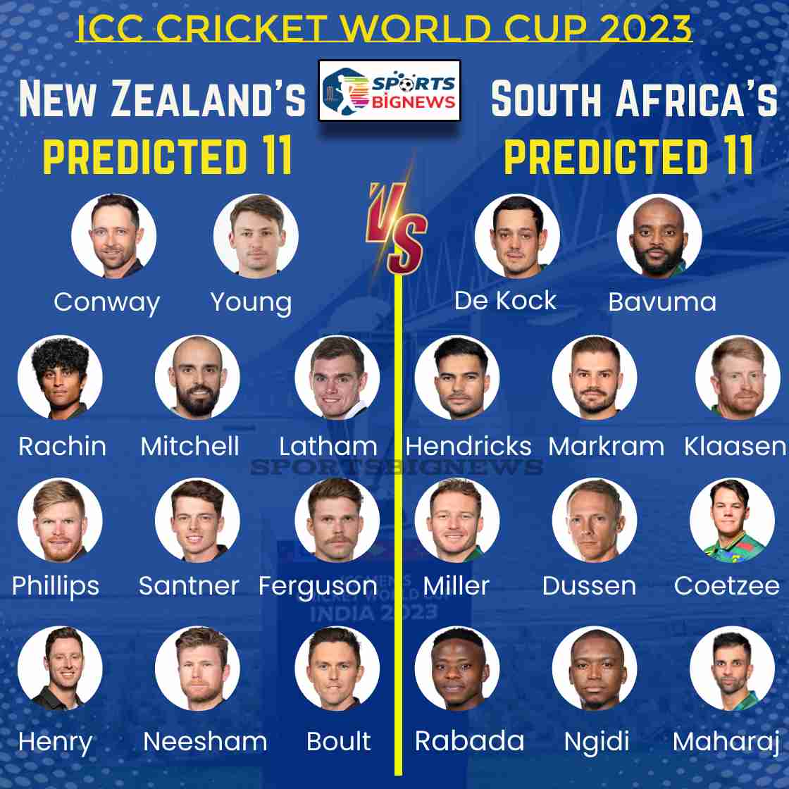 Cricket World Cup 2023: SA Vs NZ, Dream11, Free live stream