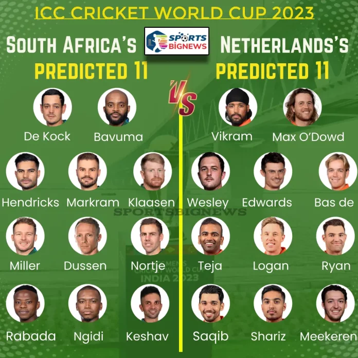 SA Vs NED, Dream11, Playing 11 For Cricket World Cup 2023