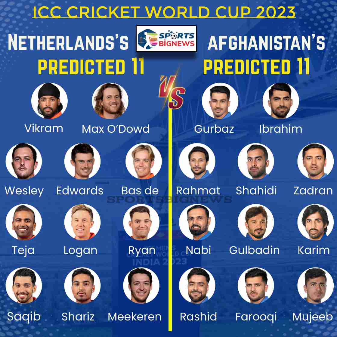 Cricket World Cup 2023: NED Vs AFG, Dream11, Free Live Stream